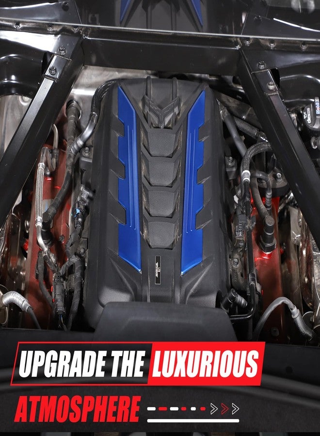 Sekhyna Engine Bay Panel Cover Trim 2PCS Compatible with Corvette C8 Stingray 2020-2023 Engine Cover Left Right Protective High Temperature Resistance Cover Trim Accessories (Blue) - Image 4