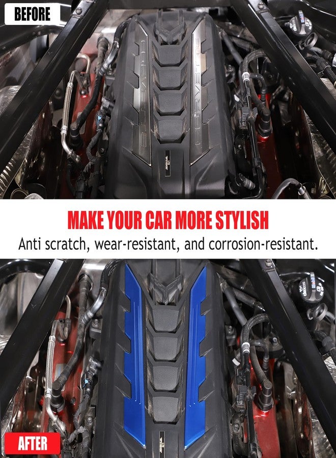 Sekhyna Engine Bay Panel Cover Trim 2PCS Compatible with Corvette C8 Stingray 2020-2023 Engine Cover Left Right Protective High Temperature Resistance Cover Trim Accessories (Blue) - Image 2