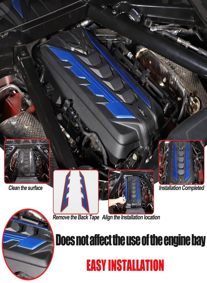 Sekhyna Engine Bay Panel Cover Trim 2PCS Compatible with Corvette C8 Stingray 2020-2023 Engine Cover Left Right Protective High Temperature Resistance Cover Trim Accessories (Blue) - Image 5
