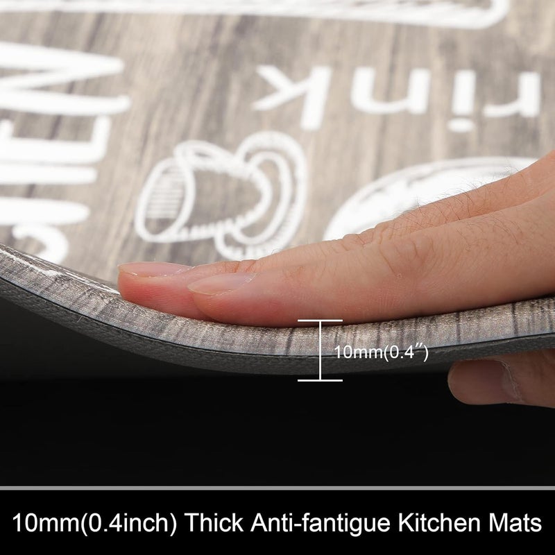 HEBE Anti Fatigue Kitchen Rug Set of 2 Non Slip Cushioned Kitchen Mats for Floor Waterproof Comfort Kitchen Rugs and Mats Farmhouse Chef Mats Floor Carpet for Sink,Laundry Room - Image 5