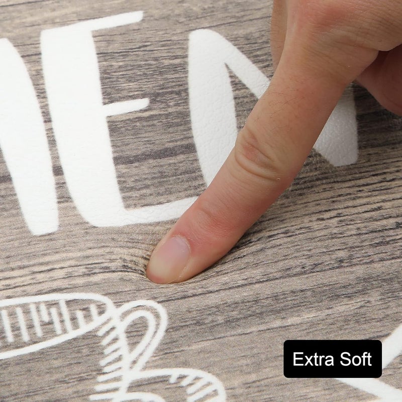 HEBE Anti Fatigue Kitchen Rug Set of 2 Non Slip Cushioned Kitchen Mats for Floor Waterproof Comfort Kitchen Rugs and Mats Farmhouse Chef Mats Floor Carpet for Sink,Laundry Room - Image 3