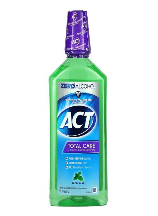 ACT Total Care Anticavity Fluoride Mouthwash Alcohol Free Fresh Mint 33.8 fl oz 1 L - Image 1