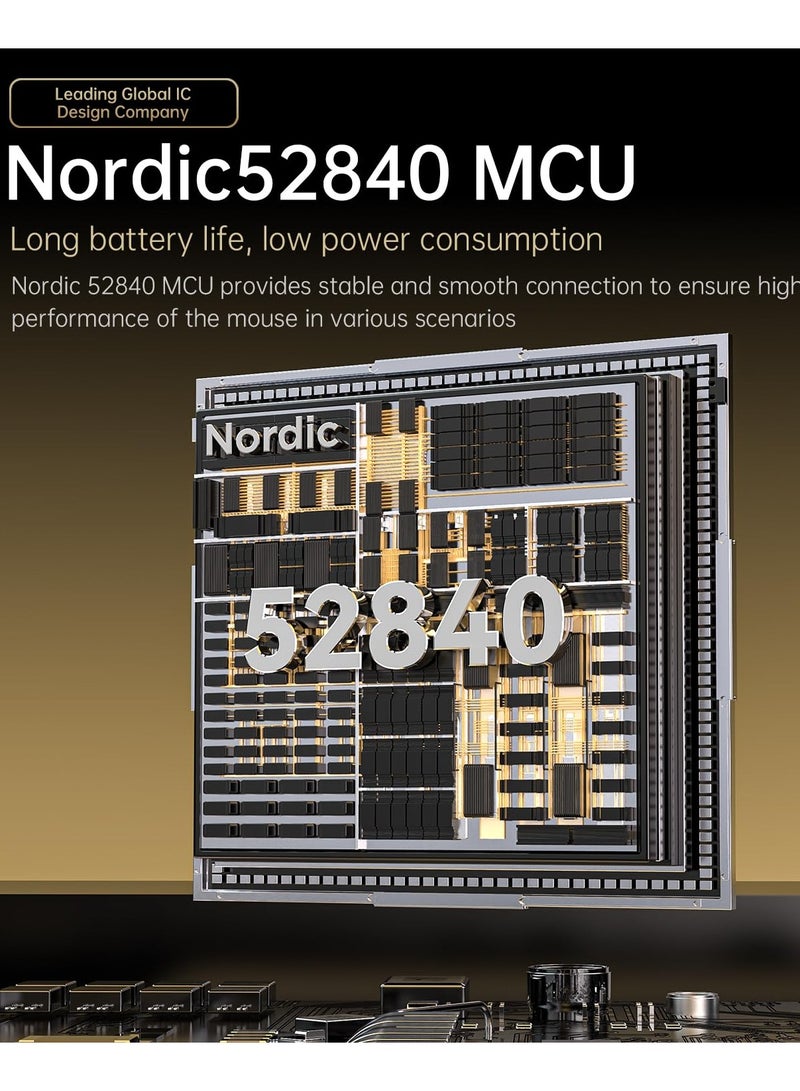 Attack Shark R11 Ultra 8K Carbon Fiber Wireless Gaming Mouse with 42000 DPI-PAW3950 MAX Sensor-49g Lightweight,Nordic 52840 MCU Chip,Wired/BT/2.4Ghz Programmable,RGB Coiled Cable for PC(Black Wave) - Image 4