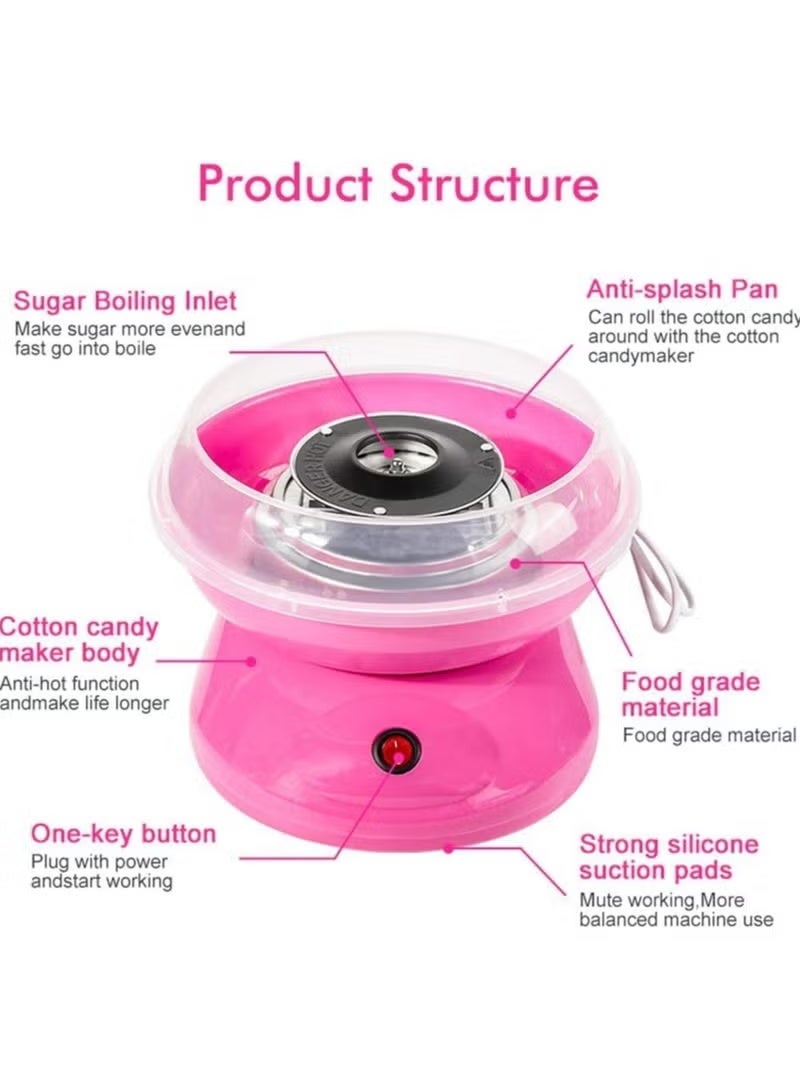 GENNEXT Electric DIY Sweet Cotton Candy Maker Portable Cotton Sugar Floss Machine Girl Boy Gift Children's Day Marshmallow Machine,Pink - Image 4