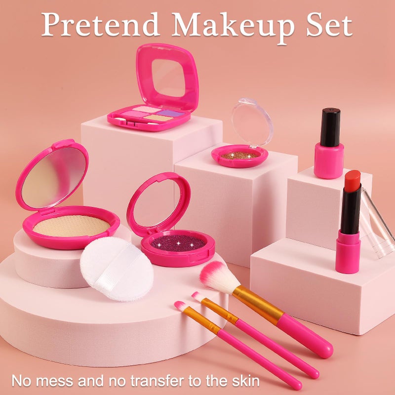 xFFFun Pretend Makeup Kit for Toddlers Girls Toys Age 3 4 5 6 7 8 Years Old Gifts, Fake Play Makeup Set for Kids Toy 3-5 4-6, Unicorn Princess Little Girl Purse with Make up, Birthday Easter Gifts for Girls - Image 2