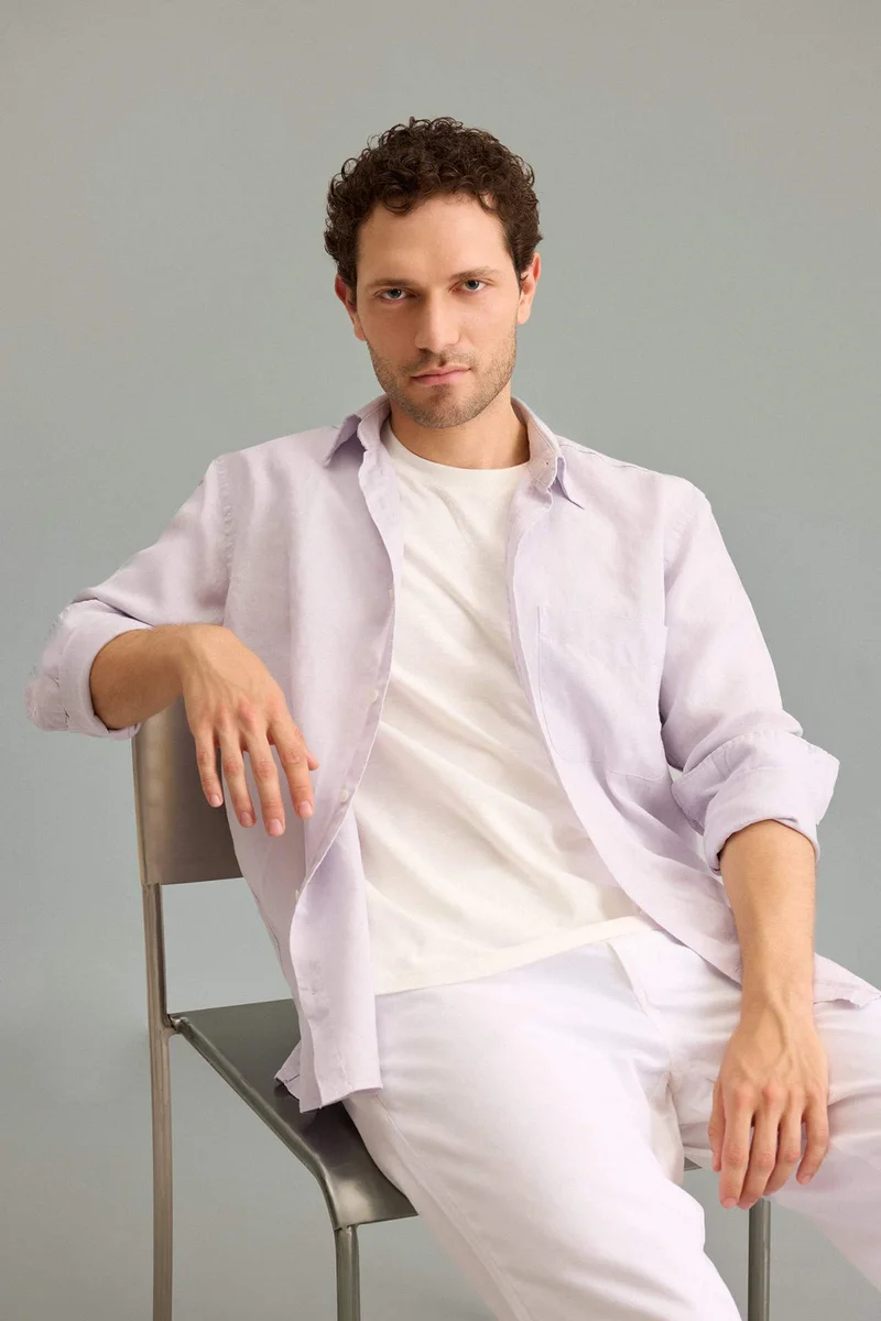 Defacto 100% Linen Long Sleeve Shirt
