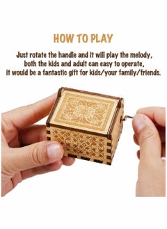 HomarKet My Daughter You Are Wood Music Box for Wife Daughter Son Dad Laser Engraved Vintage Wooden Hand Crank Music Box Gifts  - Image 4