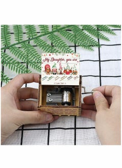 HomarKet My Daughter You Are Wood Music Box for Wife Daughter Son Dad Laser Engraved Vintage Wooden Hand Crank Music Box Gifts  - Image 5