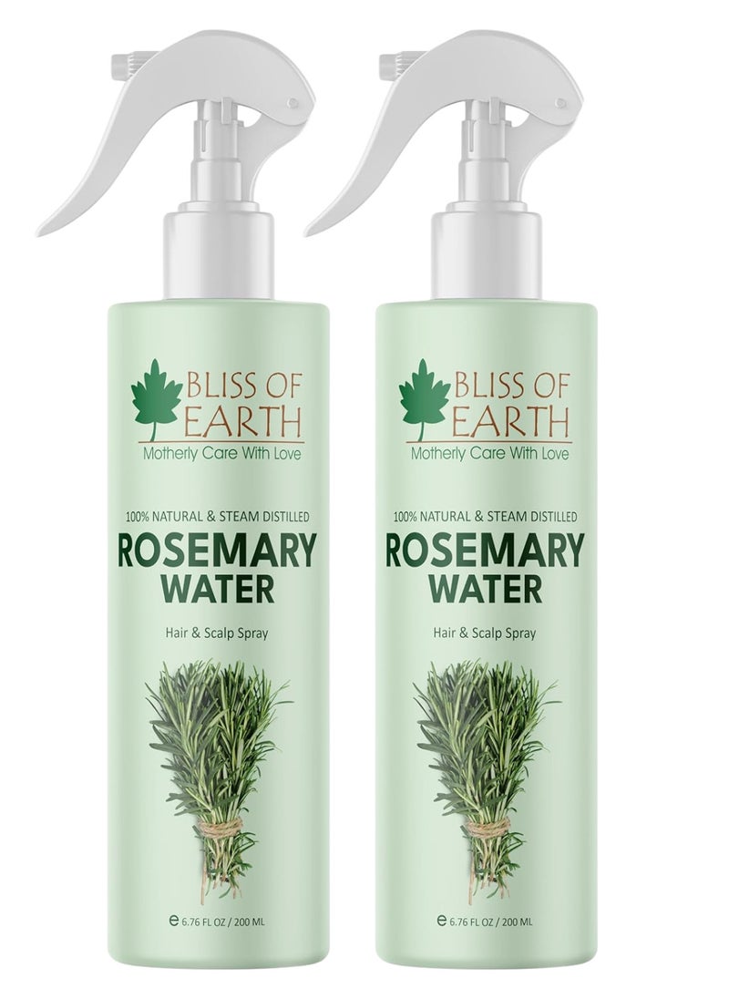 BLISS OF EARTH - Bliss of Earth Rosemary Water Spray For Hair Growth 200ml (Pack of 2) - Image 1