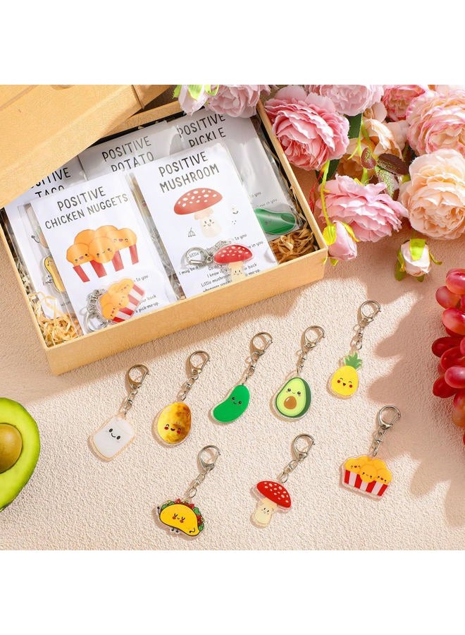 Landical Positive Keychains Bulk Emotional Food Support Acrylic Keychain with Card Coworkers Christmas Inspirational Gift, Mixed Color, Keychain: 1.18 inches in diameter - Image 5