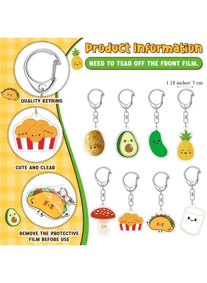 Landical Positive Keychains Bulk Emotional Food Support Acrylic Keychain with Card Coworkers Christmas Inspirational Gift, Mixed Color, Keychain: 1.18 inches in diameter - Image 2