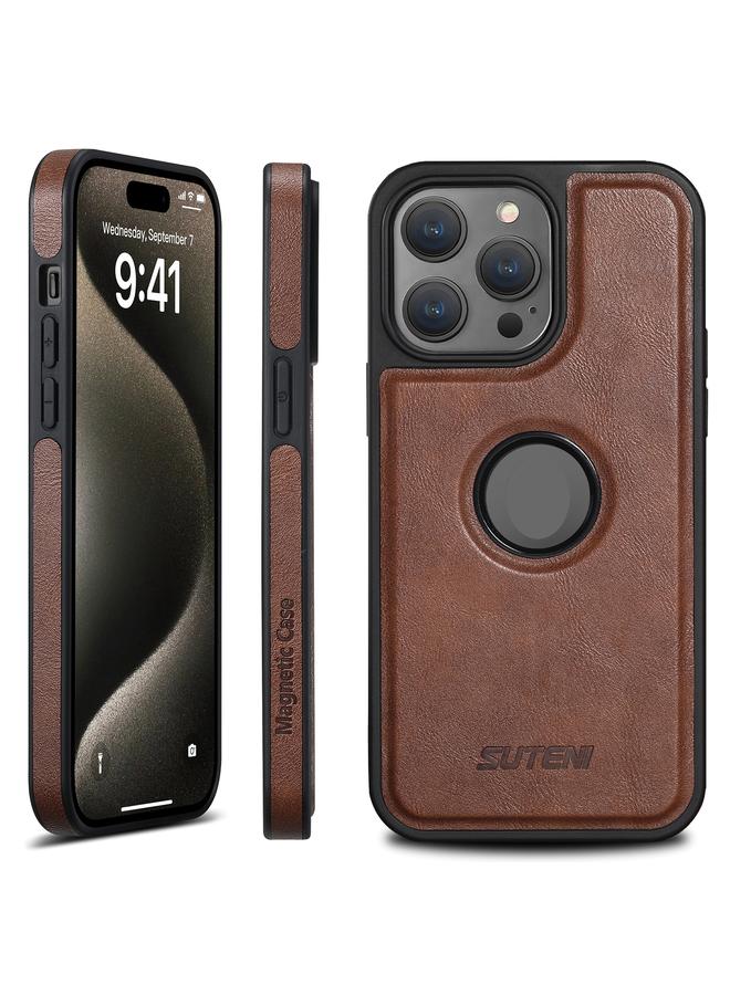 Suteni Case For iPhone 16 Pro Max G1 Magsafe Leather Back Phone Case - Image 1