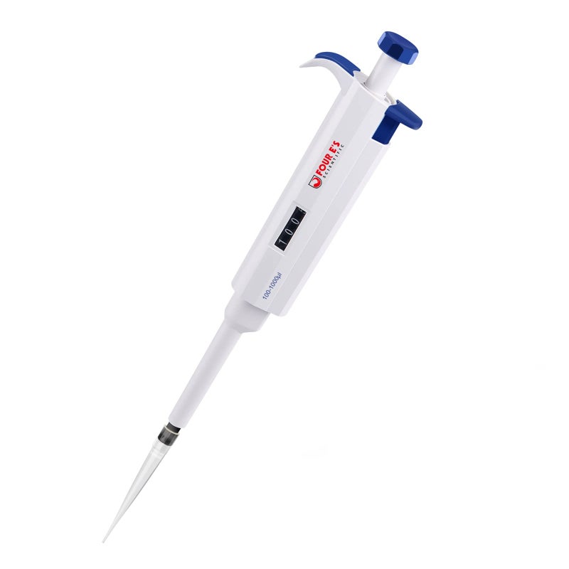 FOUR E'S SCIENTIFIC 100uL-1000uL High-Accurate Single-Channel Manual Adjustable Variable Volume Pipettes - Image 1
