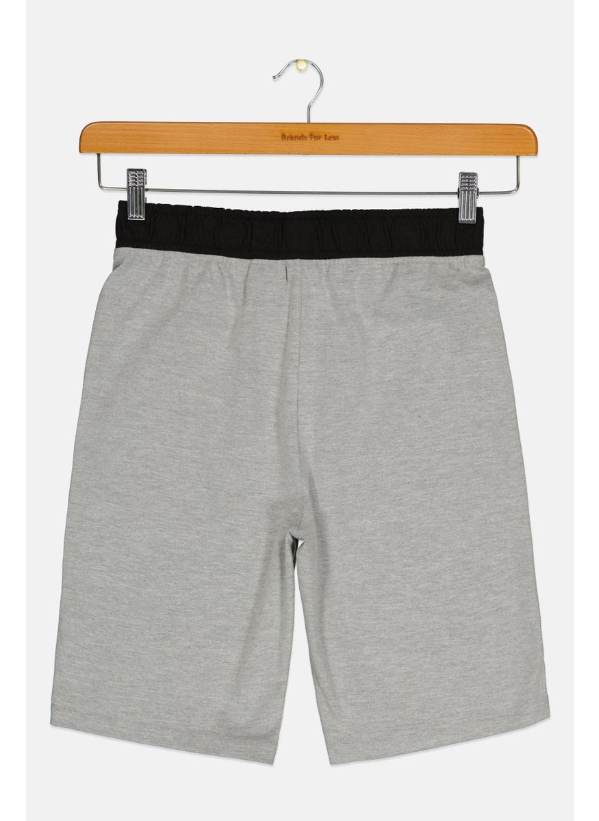 PUMA Kids Boy Sportswear Fit Brand Logo Outdoor Short, Grey  - Image 2