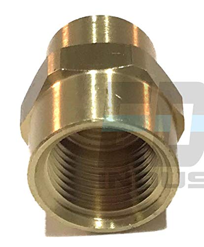 EDGE INDUSTRIAL BRASS REDUCING COUPLING 3/8" X 1/4" FEMALE NPT FNPT FUEL/AIR/WATER/OIL/GAS WOG (QTY 01) - Image 2