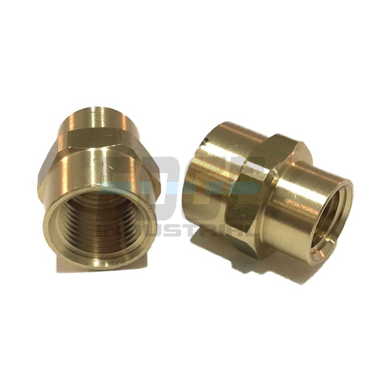 EDGE INDUSTRIAL BRASS REDUCING COUPLING 3/8" X 1/4" FEMALE NPT FNPT FUEL/AIR/WATER/OIL/GAS WOG (QTY 01) - Image 3