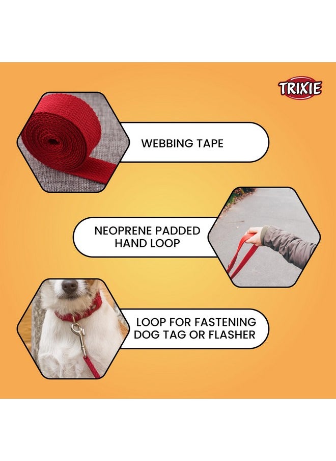 Trixie - Classic Lead, Nylon Adjustable Dog Lead With Stainless Steel Hooks, Padded Loop Gives A Comfortable Grip - (4 Ft./15 Mm, Xs-S) Red (Pack Of 3) - Image 1
