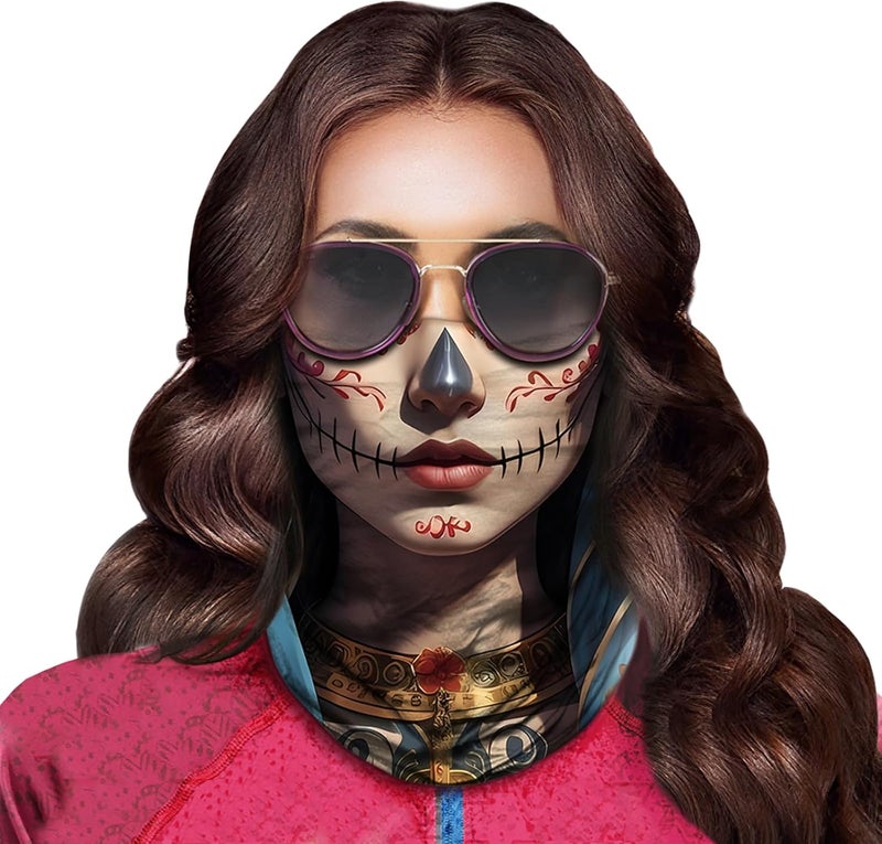 Obacle Skull Face Mask for Women Dust Wind Sun Protection Rave Festival Riding - Image 3