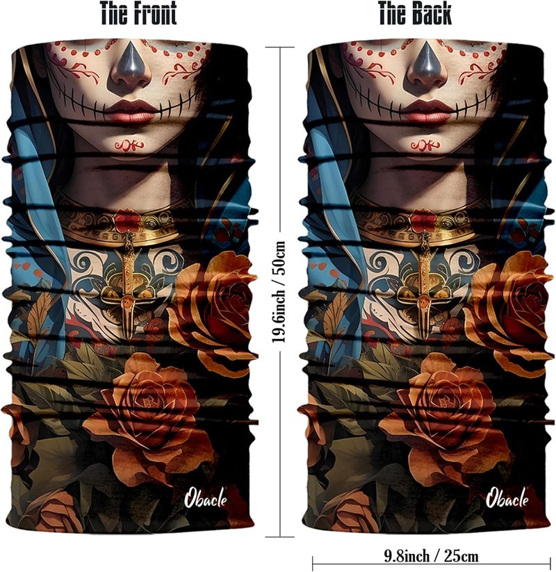 Obacle Skull Face Mask for Women Dust Wind Sun Protection Rave Festival Riding - Image 4