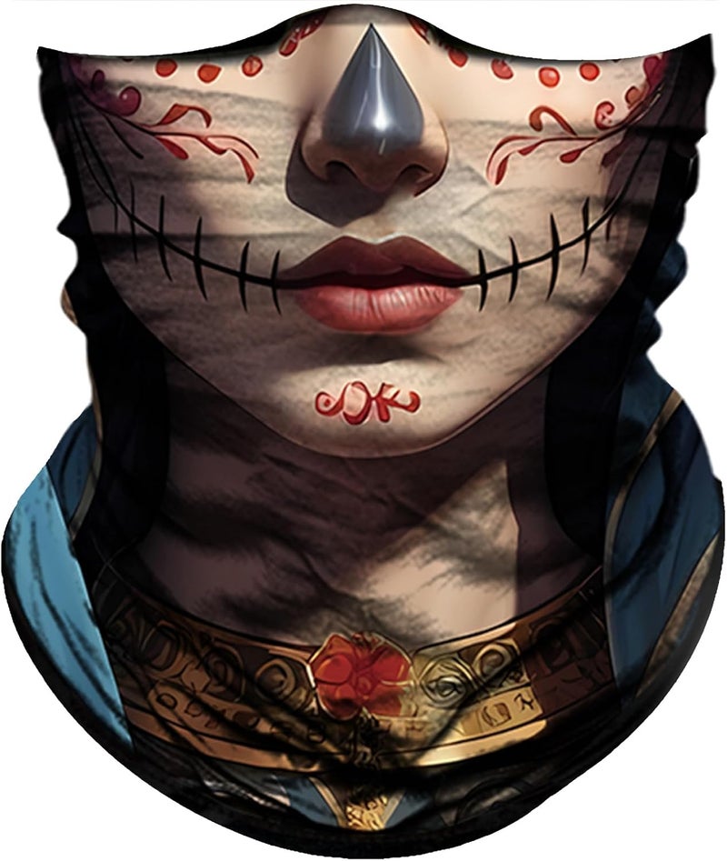 Obacle Skull Face Mask for Women Dust Wind Sun Protection Rave Festival Riding - Image 1