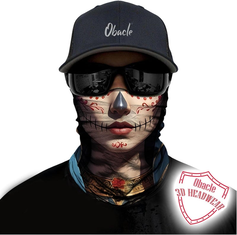 Obacle Skull Face Mask for Women Dust Wind Sun Protection Rave Festival Riding - Image 2