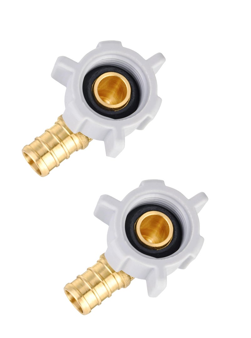 EFIELD 2-Pack EFIELD Pex 1/2" Pex x 1/2" Female NPT Swivel Elbow Brass Barb Crimp Fittings, ASTM F1807,(PEX1807208-2PCS) - Image 1