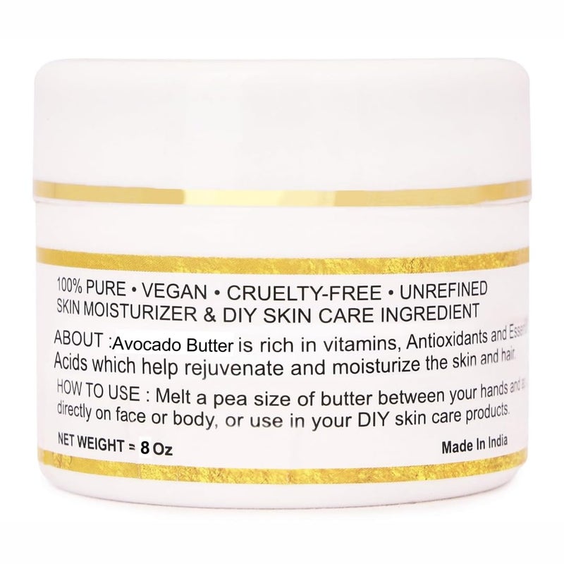 Bless International Organic Raw Avocado Butter 100% Pure,Natural & Unrefined| Skin Moisturizer For Face, Body & Hair| 8 OZ/230 GM Ivory / White Grade A | DIY Creams, Balms, Lotions, Soaps| Softens Dry & Tough Skin - Image 2