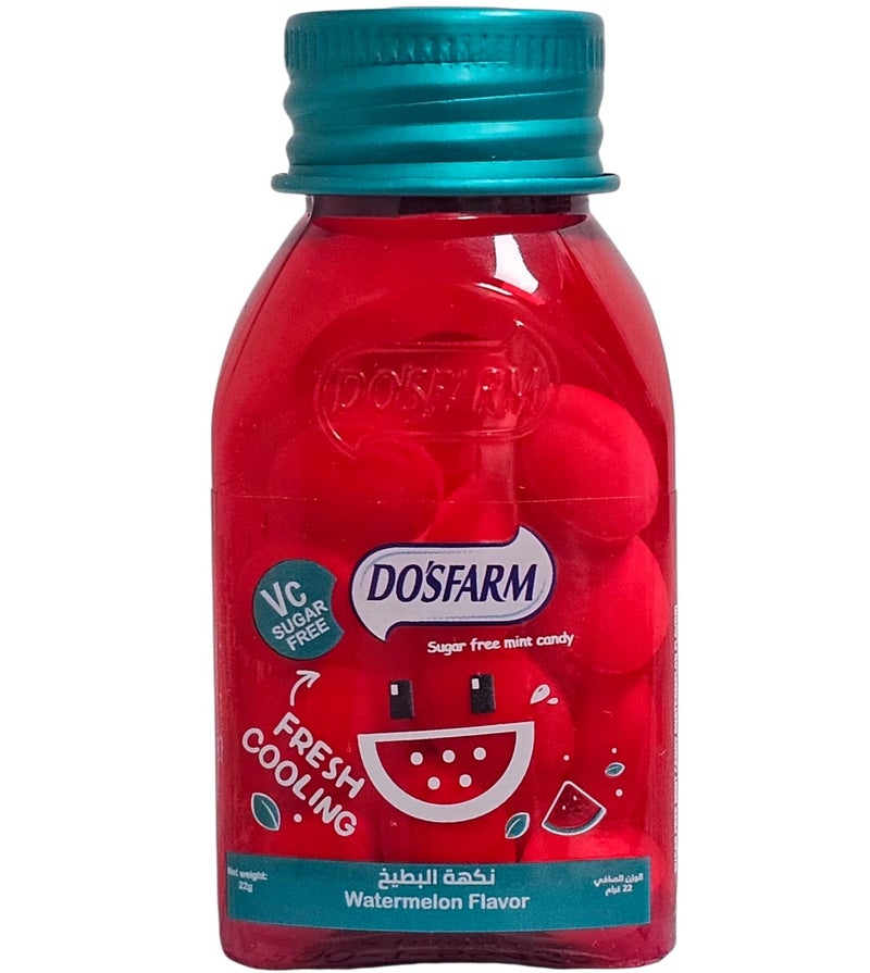 Sugar-free mint candy mouth freshener. Vitamin C & D. Watermelon flavored.