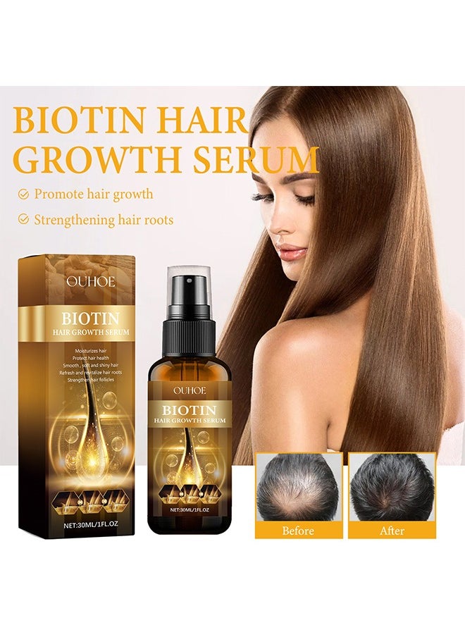 OUHOE Biotin Hair Serum, Hair Regrowth Spray, Biotin Thickening Herbal Serum, Anti Hair Loss Serum For Hair Growth And Hair Loss, Hair Regrowth For Thicker Longer Fuller Hai 30ml  - Image 1