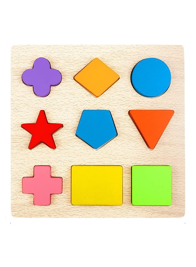 10 Piece Creative Craft Geometric Shape Sorter Educational Learning Toy For Kids 8.66x8.66x0.59inch  - Image 2
