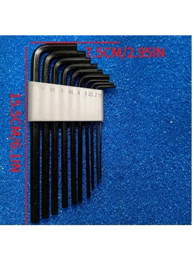 Metric And Imperial 10Pcs Hex Key Set L-Shaped Tools For Outdoor Activities - Image 3