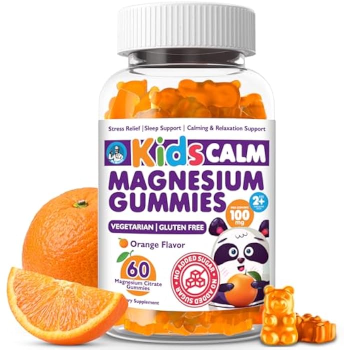 Dr. Moritz Calming and Relaxing Kids Magnesium Gummies, Non-GMO and Low Sugar Magnesium Kids Chewy Supplements, Sleep Gummies Kids, Orange Flavor - Image 1