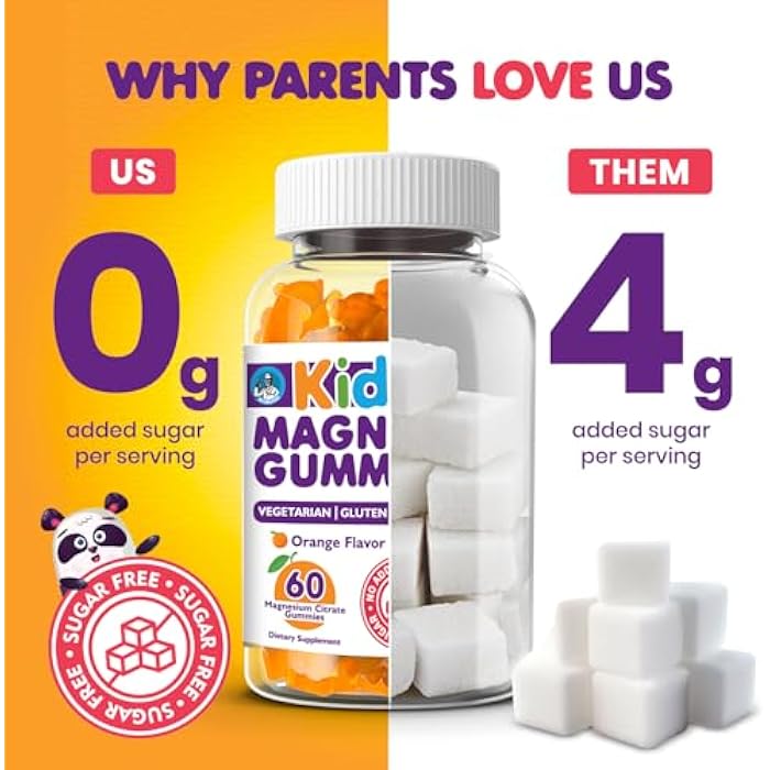 Dr. Moritz Calming and Relaxing Kids Magnesium Gummies, Non-GMO and Low Sugar Magnesium Kids Chewy Supplements, Sleep Gummies Kids, Orange Flavor - Image 4