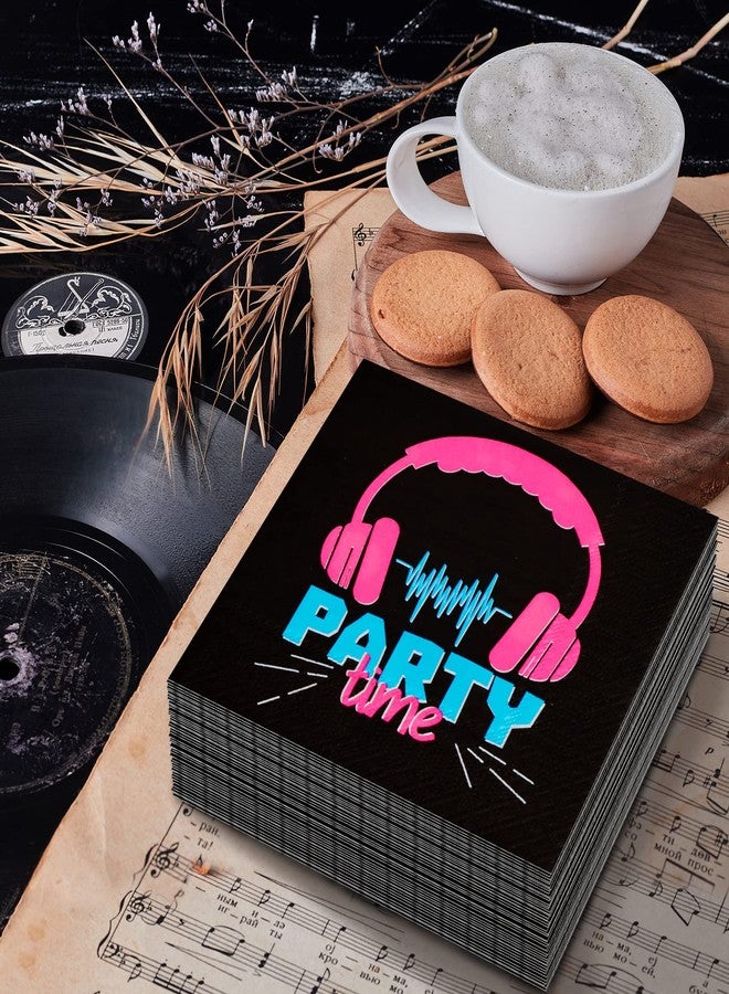 DYLIVeS Music Theme Party Napkins, Music Note Print Party Supplies Disposable Paper Napkins for Birthday, Cocktail, Dinner, Baby Shower for Tik Tok Party Decorations Favors, 6.5 Inch (Pack of 50) - Image 3