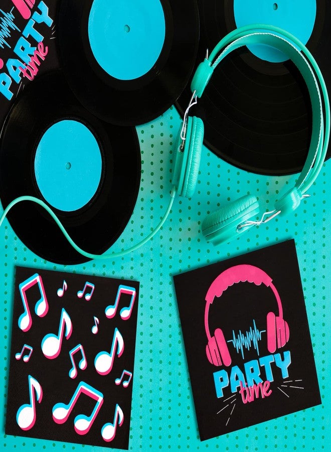 DYLIVeS Music Theme Party Napkins, Music Note Print Party Supplies Disposable Paper Napkins for Birthday, Cocktail, Dinner, Baby Shower for Tik Tok Party Decorations Favors, 6.5 Inch (Pack of 50) - Image 5