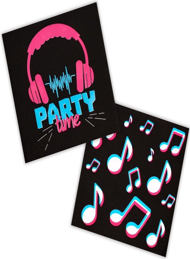 DYLIVeS Music Theme Party Napkins, Music Note Print Party Supplies Disposable Paper Napkins for Birthday, Cocktail, Dinner, Baby Shower for Tik Tok Party Decorations Favors, 6.5 Inch (Pack of 50) - Image 1