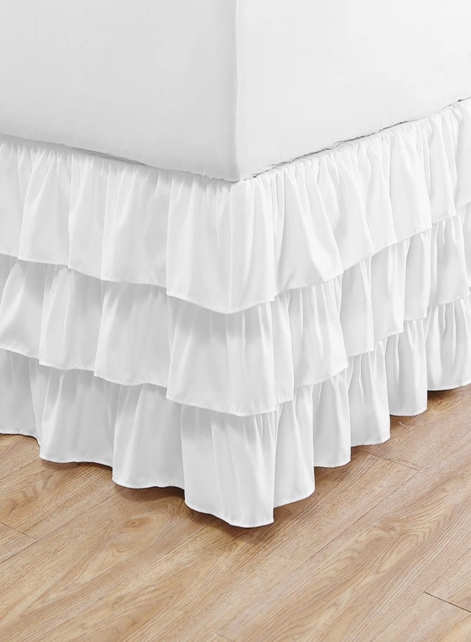 Betsey Johnson Solid Microfiber White Bedskirt-Queen - Image 2