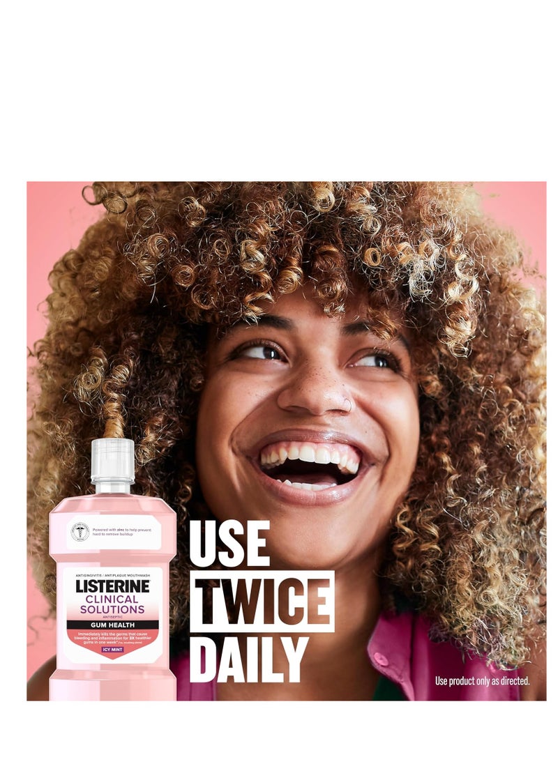 Listerine Listerine Clinical Solutions Mouthwash Gum Health Antiseptic, Antigingivitis and Antiplaque Oral Rinse Helps Prevent Buildup and Immediately Kills Germs for Healthier Gums, ICY Mint, 500 mL  - Image 3