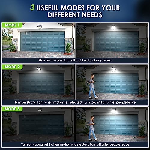 CLAONER [6 Packs] Solar Motion Lights Outdoor, Ultra Bright Solar Fence Lights with Motion Sensor, IP65 Waterproof Security Light 3 Modes, 270° Lighting Angle, Wall Lights for Deck Patio Fence Garage Door - Image 5