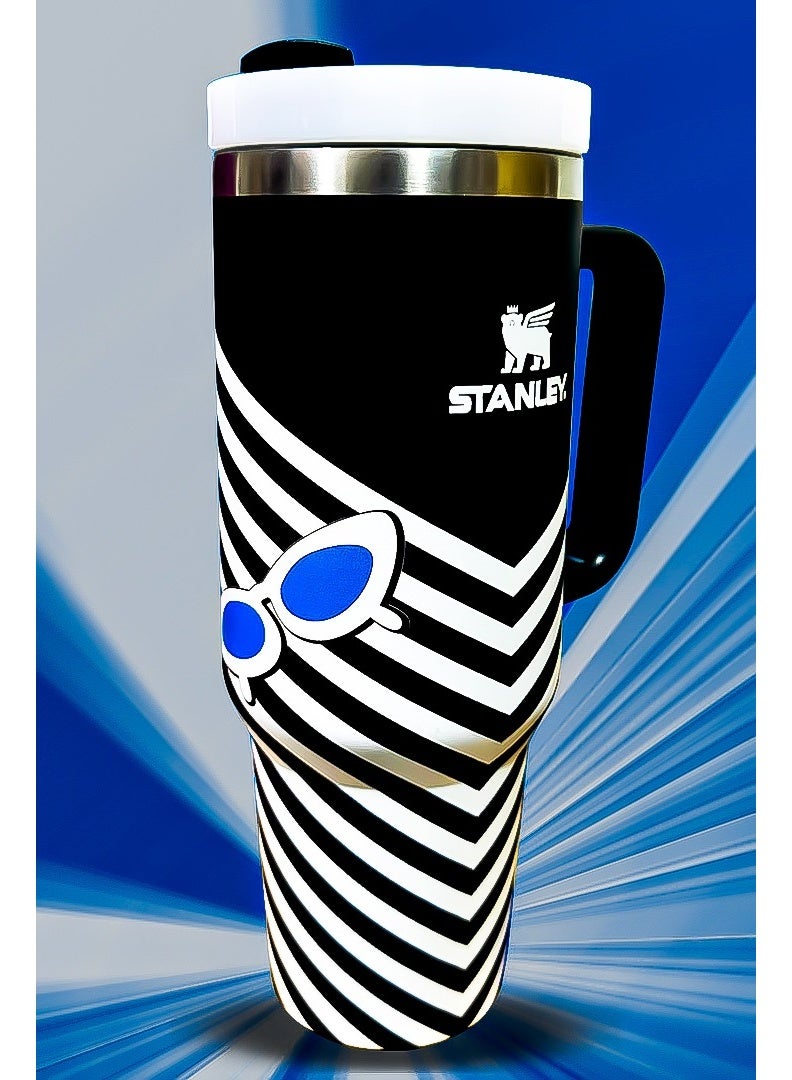 Stanley x Barbie Quencher Tumbler 40oz Limited Edition Stainless Steel Travel Mug with Reusable Straw Retro Pink and Orange Design Double Wall Insulated to Keep Drinks Hot for 16 Hours and Cold for 24 Hours Cup Holder Friendly Base with Durable Handle for Travel Work and Everyday Hydration - Image 3