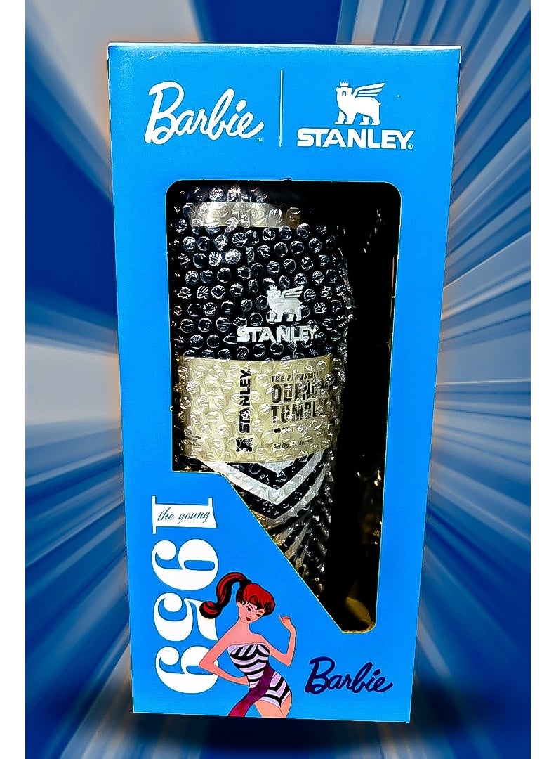 Stanley x Barbie Quencher Tumbler 40oz Limited Edition Stainless Steel Travel Mug with Reusable Straw Retro Pink and Orange Design Double Wall Insulated to Keep Drinks Hot for 16 Hours and Cold for 24 Hours Cup Holder Friendly Base with Durable Handle for Travel Work and Everyday Hydration - Image 4