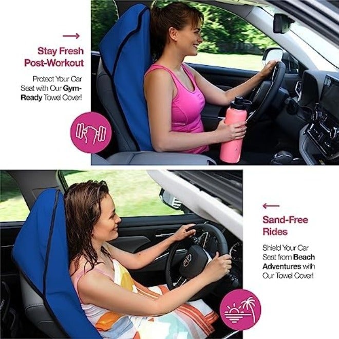 lebogner Waterproof Sweat Towel Car Seat Cover for Post Gym Workout, Running, Swimming, Beach and Hiking, Universal Fit Anti-Slip Bucket Seat Protector for Cars, SUVs and Trucks, Machine  Washable - Image 5