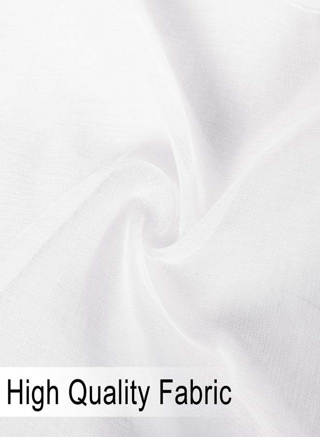 DWCN Valance for Small Window, Sheer Valance for Cafe, Bathroom, Rod Pocket Voile Short Sheer Curtains, 1 Panel, 52W x 18L Inch, White - Image 3