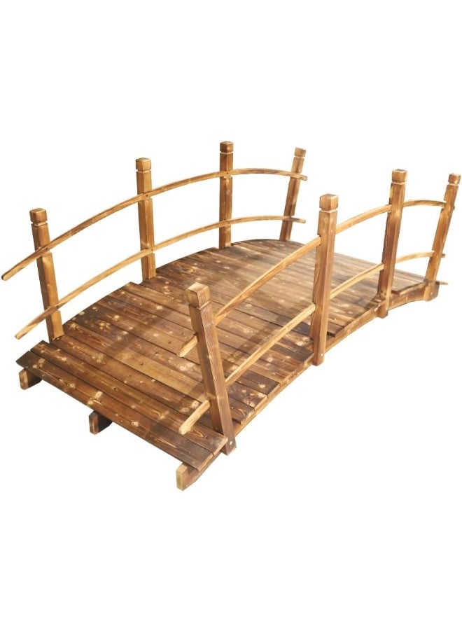 Solid Wood Garden Bridge Classic Wooden Arch With Safety Rails Stained Finished Footbridge Garden Bridge For Outdoor Landscaping Backyard Walkway Farm Lawn Decoration - pzsku/Z8C2524ECFD28C626F21DZ/45/_/1727255145/bd5505fb-a024-4a67-b3f8-86302ddac1be