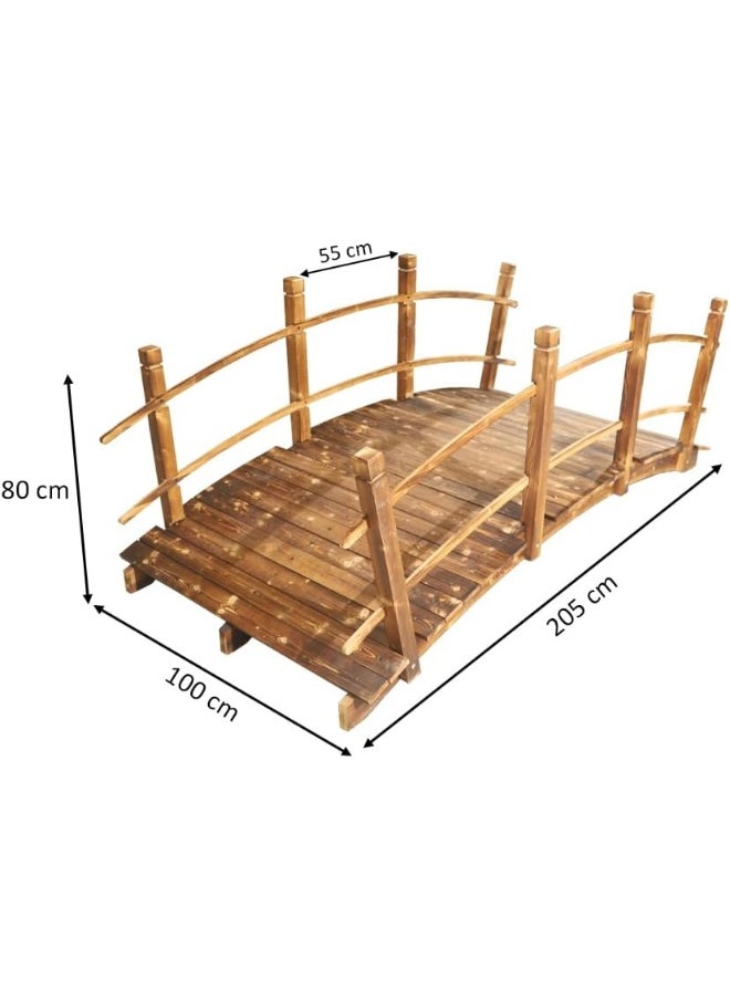 Solid Wood Garden Bridge Classic Wooden Arch With Safety Rails Stained Finished Footbridge Garden Bridge For Outdoor Landscaping Backyard Walkway Farm Lawn Decoration - pzsku/Z8C2524ECFD28C626F21DZ/45/_/1727255150/55f4d25e-0b53-4392-8d3e-f84bc31862de