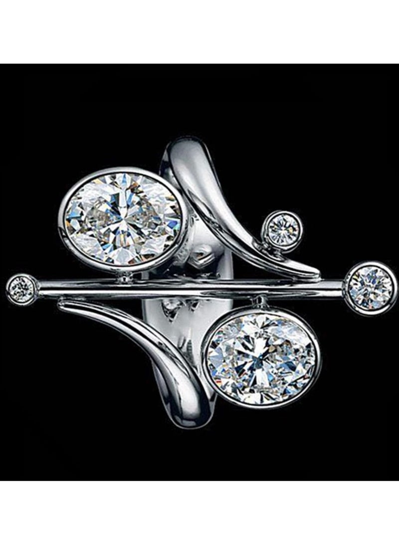 استراتيجية خاتم من الفضة الإسترليني عيار 925 مرصع بحجر الزركونيا - Image 3