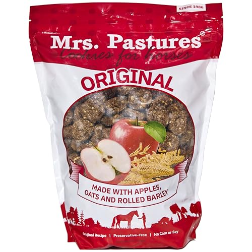Mrs. Pastures Mrs Pastures Cookies and Treats for Horses - Premium Horse Treats - Made with Apples, Oats, and Rolled Barley - Preservative Free - All Natural Ingredients - No Corn or Soy - Made in USA - (5lb Bag) - Image 1