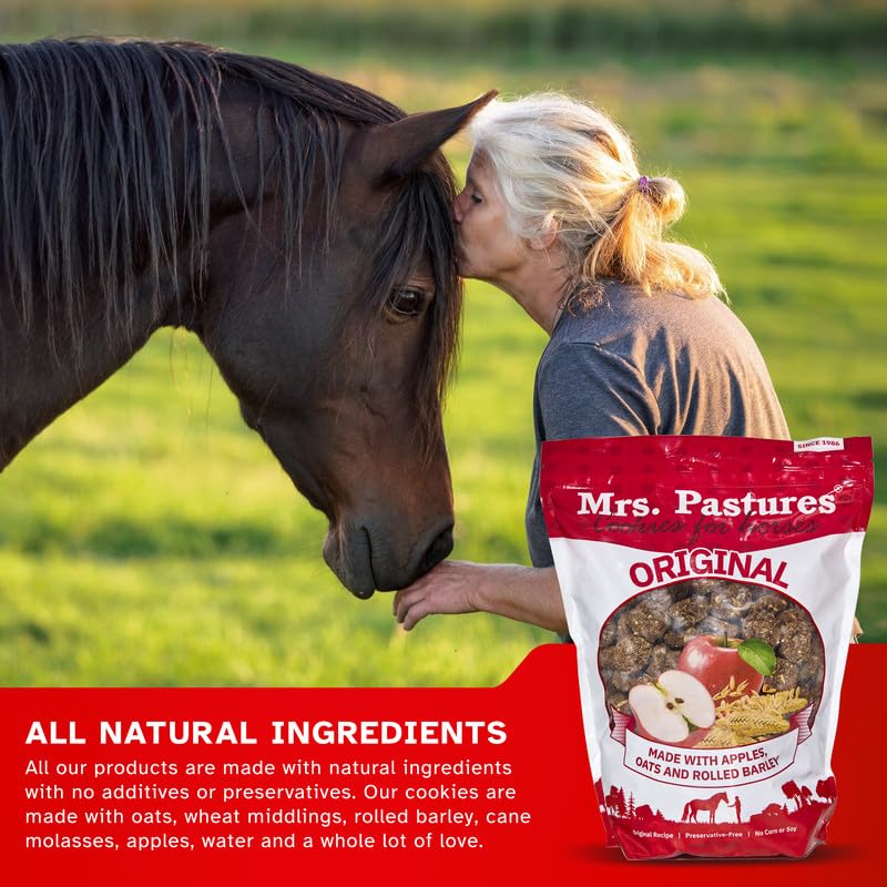 Mrs. Pastures Mrs Pastures Cookies and Treats for Horses - Premium Horse Treats - Made with Apples, Oats, and Rolled Barley - Preservative Free - All Natural Ingredients - No Corn or Soy - Made in USA - (5lb Bag) - Image 5