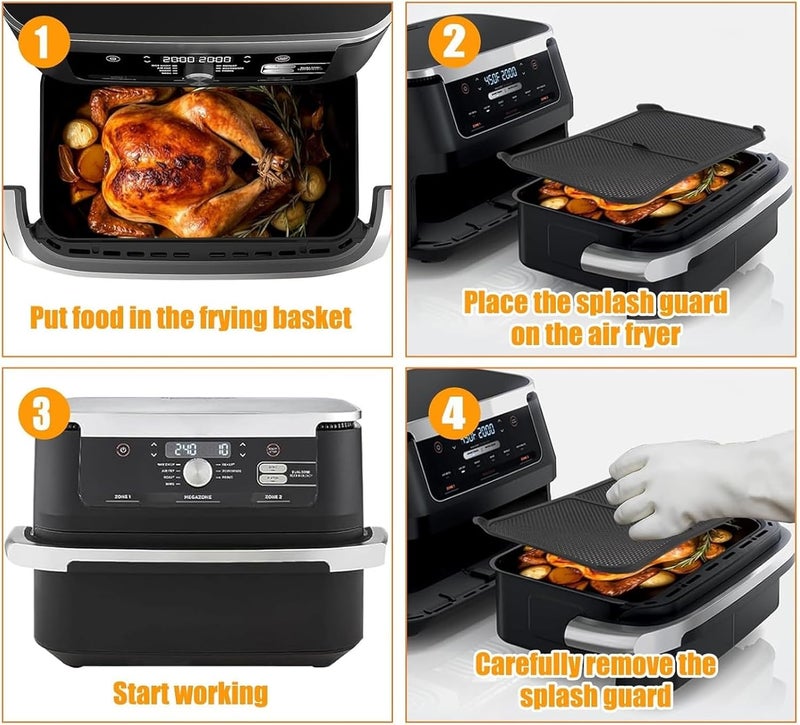 Oil Splatter Air Fryers Accessory with Ventilated Design Dishwasher Safe Cooking Tool for Splatter Guard - Image 4