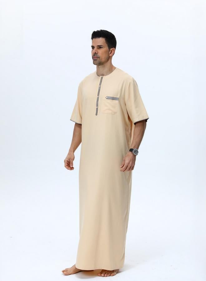 Take Two Men Henley Neck Button Placket Thobe - Image 2
